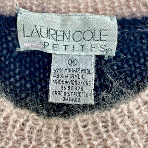 Vintage Mohair Blend Cottagecore Embroidered Flower Pullover Sweater Womens MP - Picture 6 of 16